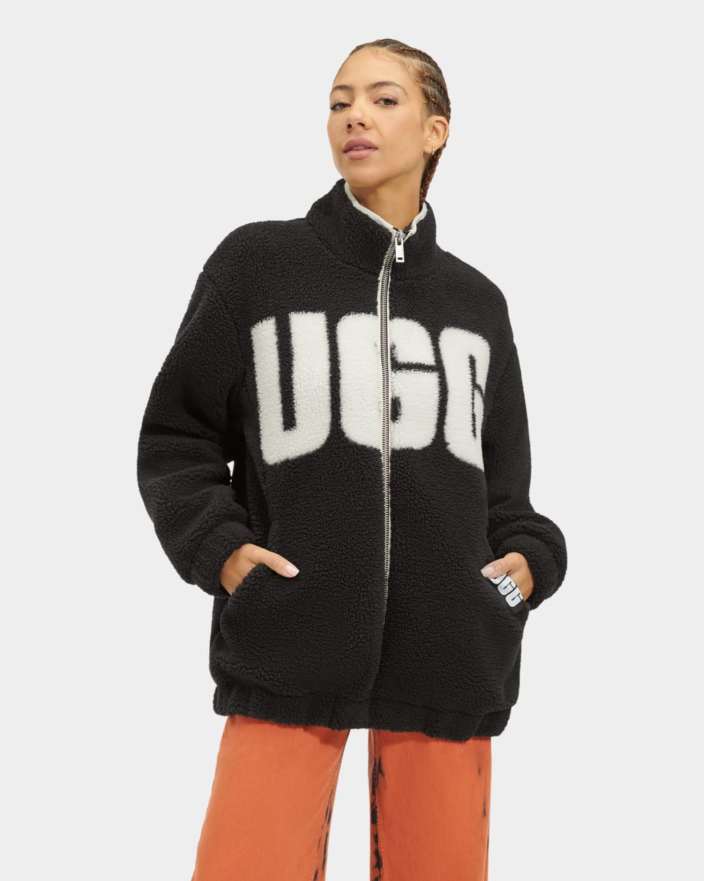 Black / Cream Ugg Raquelle Women Jackets | 073524-CKQ