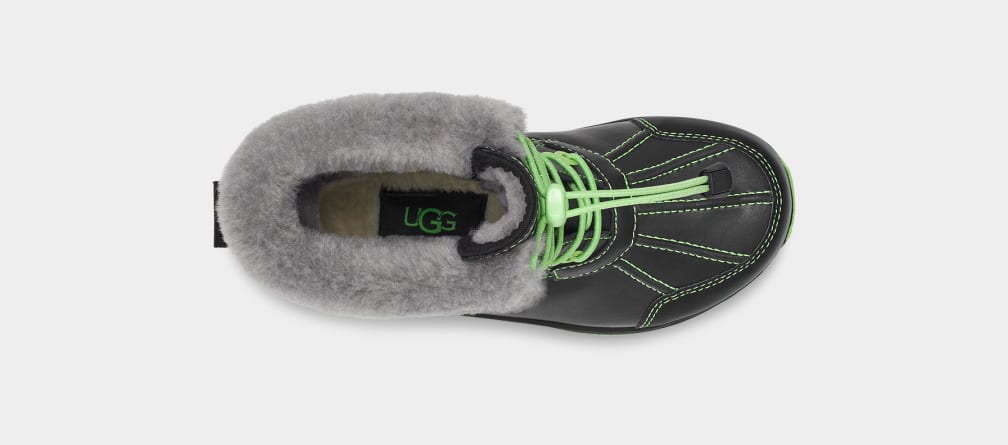 Black / Green Ugg Butte II CWR Glow Graphic Kids' Boots | 892514-SYX