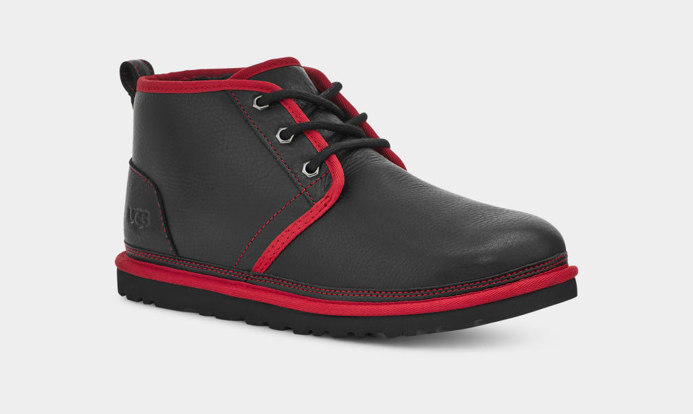 Black / Red Ugg Neumel Leather Men Boots | 470829-JFB