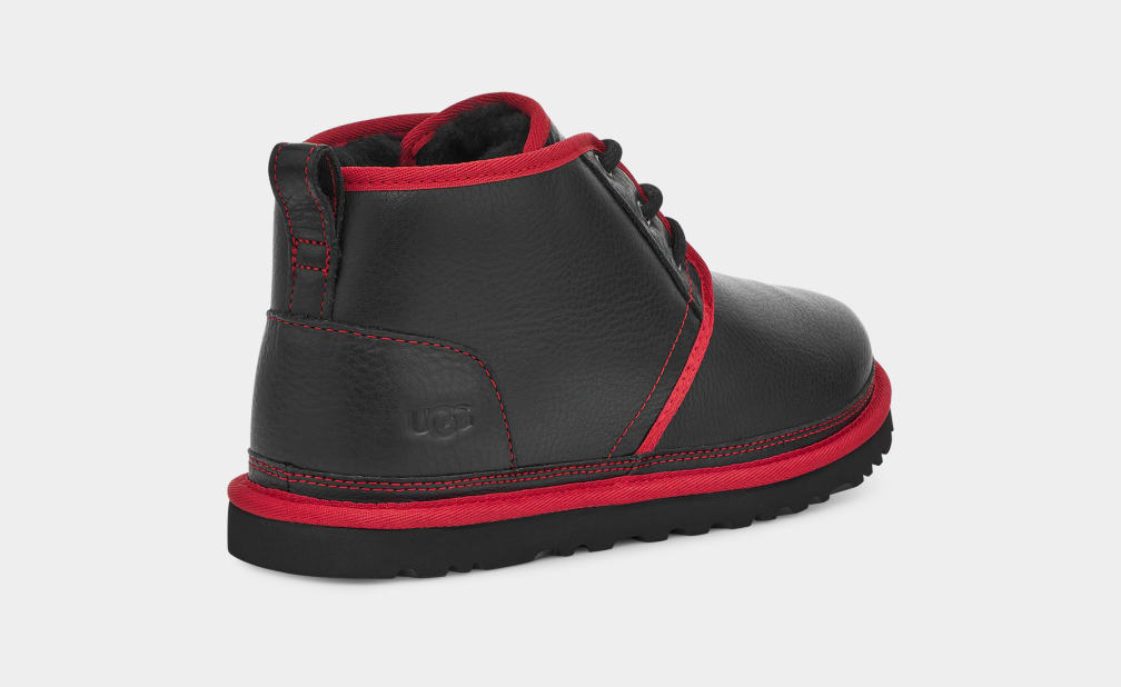 Black / Red Ugg Neumel Leather Men Boots | 470829-JFB