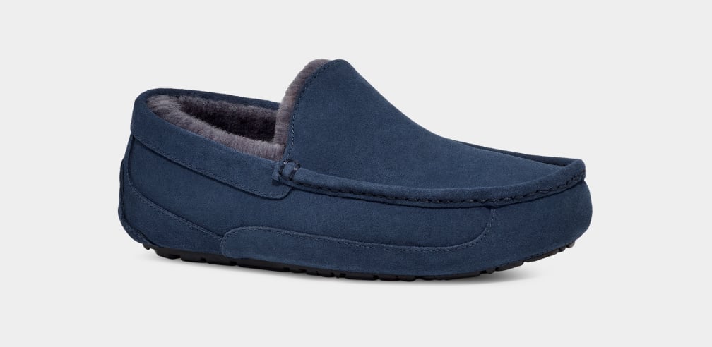 Blue Ugg Ascot Men Moccasins | 796012-UCY