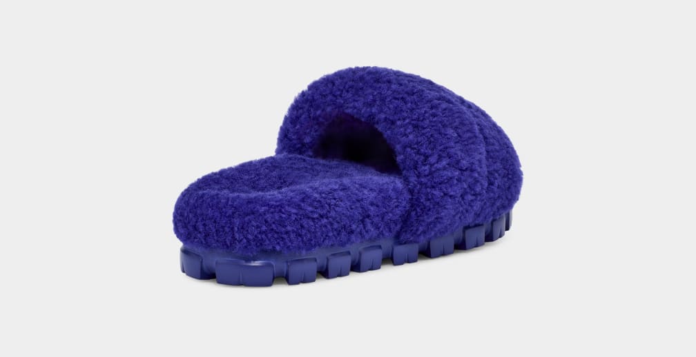 Blue Ugg Cozetta Curly Women Slippers | 476230-TLE