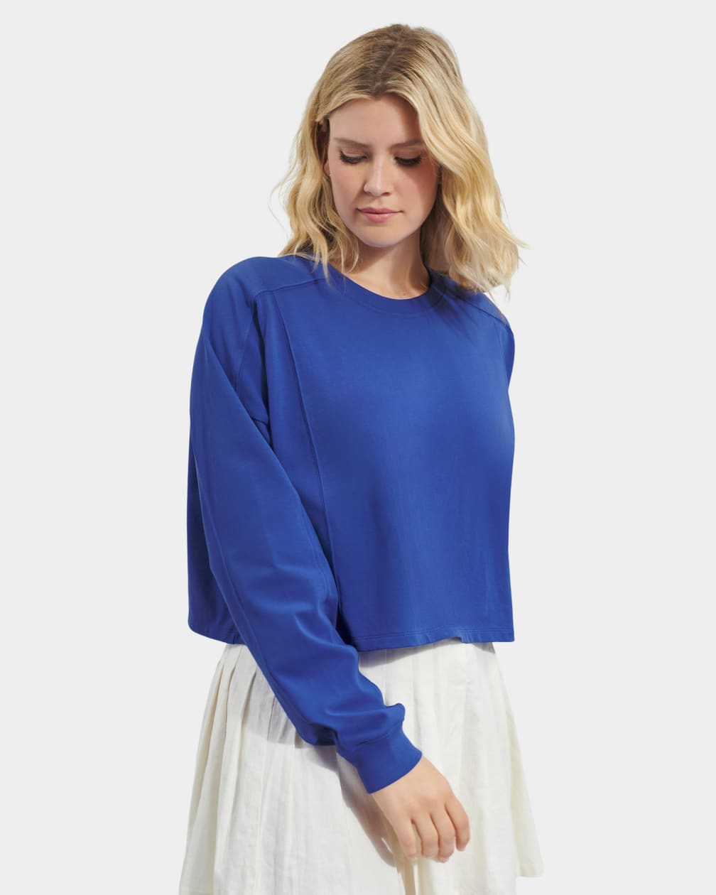 Blue Ugg Delylah Long Sleeve Crop Women Tops | 928615-BAQ