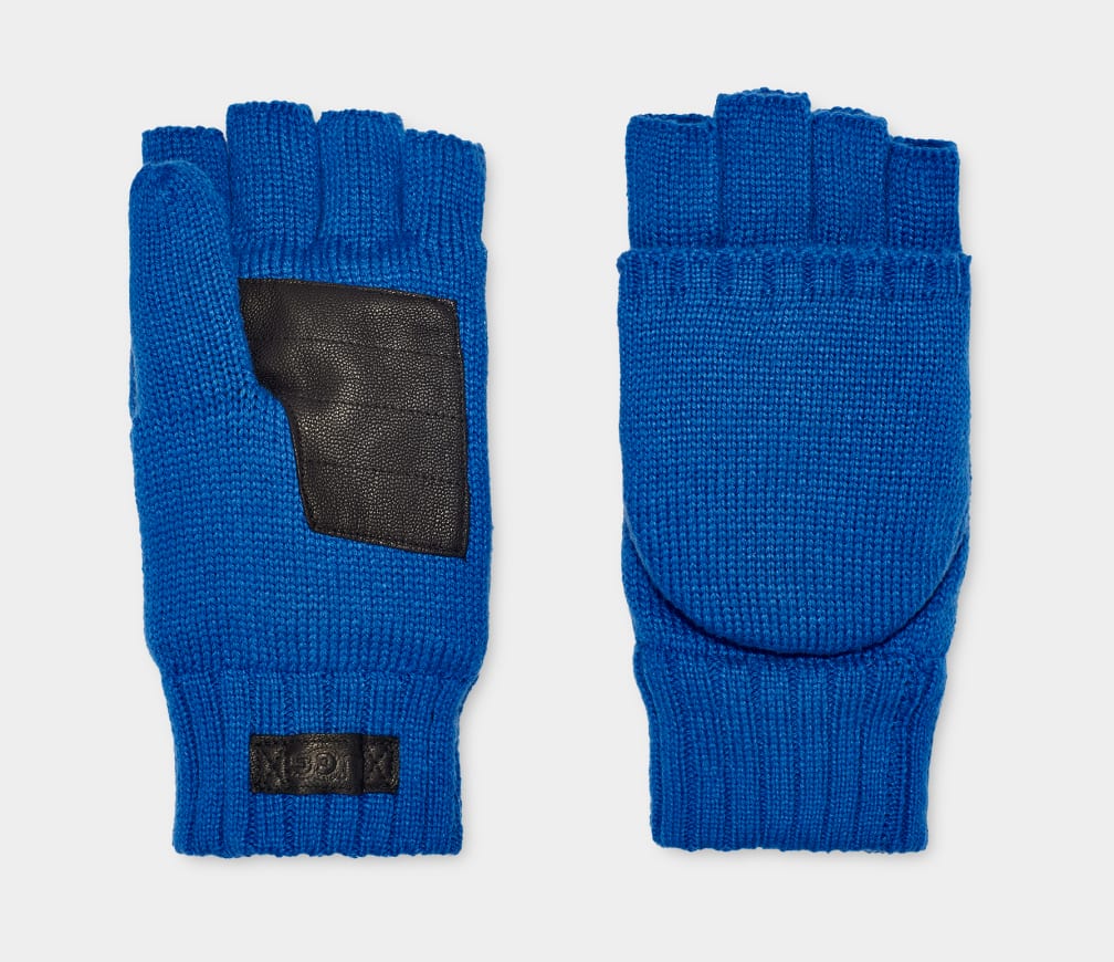 Blue Ugg Knit Flip Mitten Men Gloves | 123058-RCL