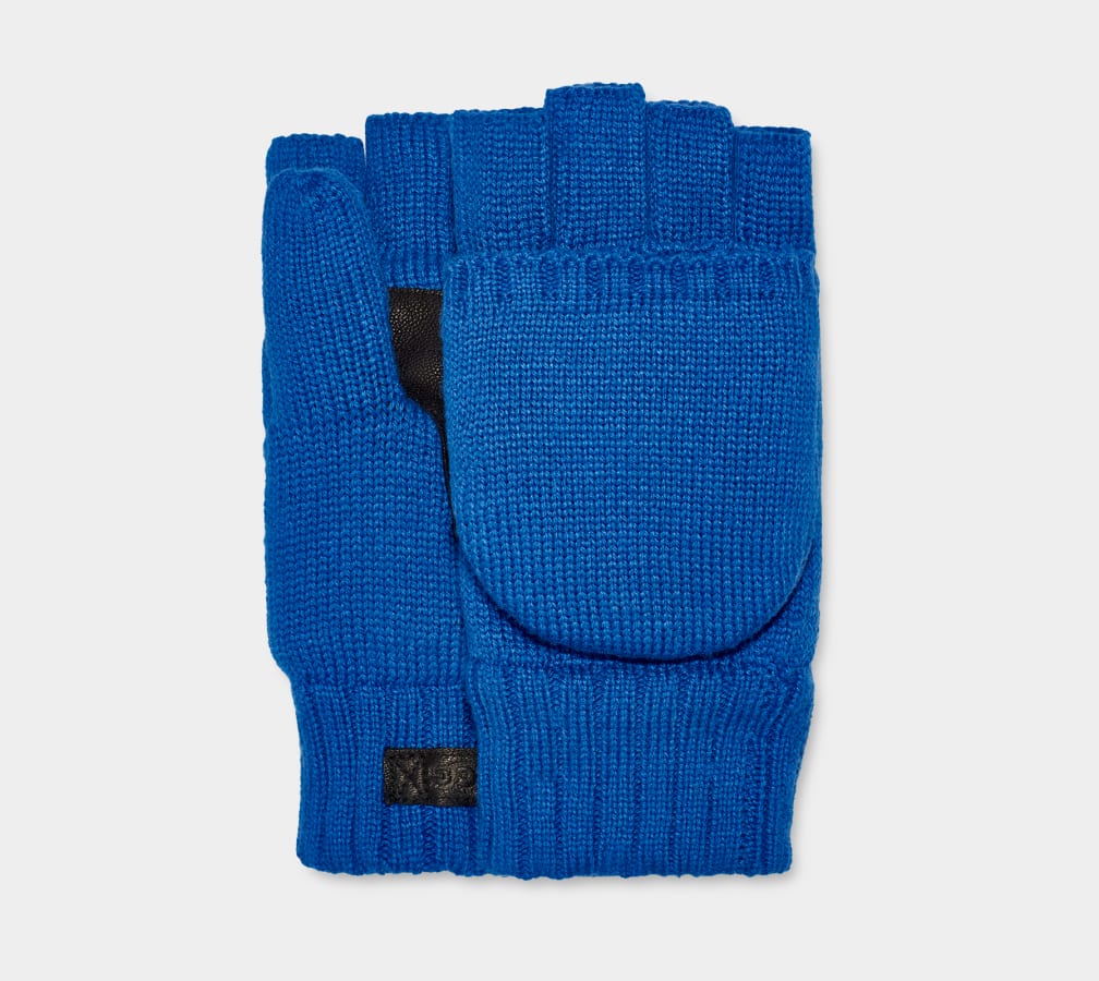 Blue Ugg Knit Flip Mitten Men Gloves | 123058-RCL