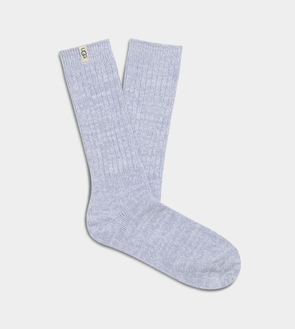 Blue Ugg Rib Knit Slouchy Crew Women Socks | 817254-BXT