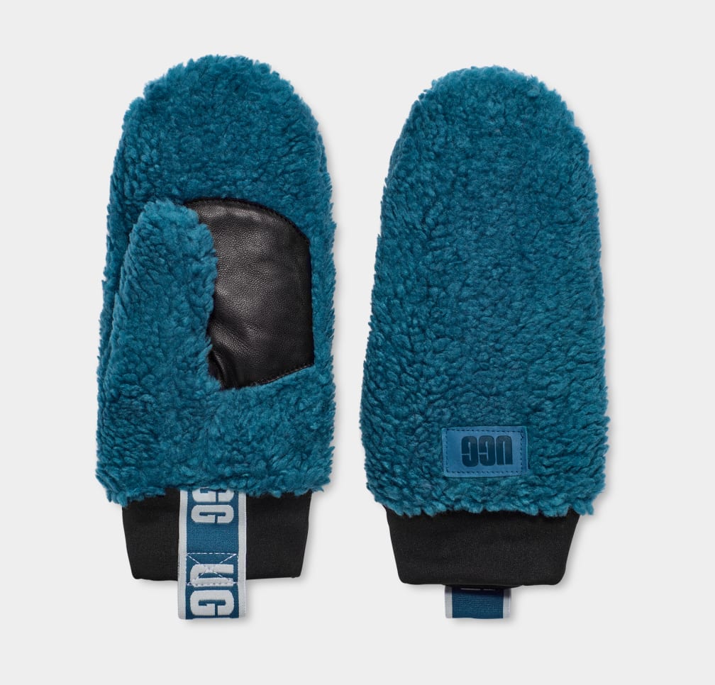 Blue Ugg Sherpa Mitten W Logo Tape Women Gloves | 174095-LSR