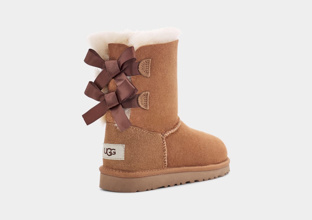 Brown Ugg Bailey Bow II Kids' Boots | 319056-KFB