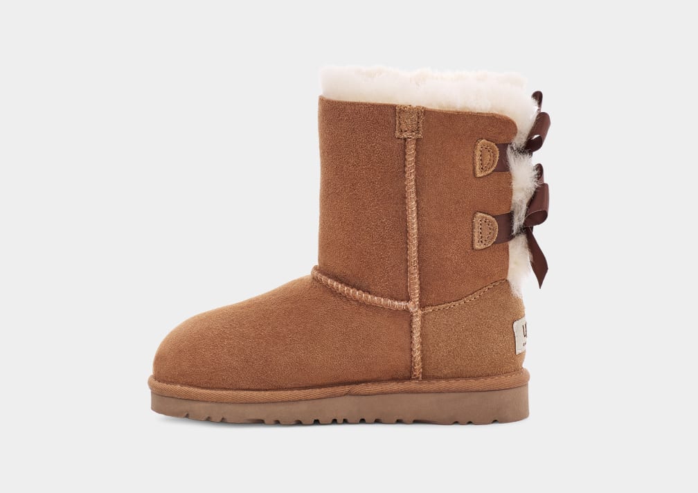 Brown Ugg Bailey Bow II Kids' Boots | 319056-KFB