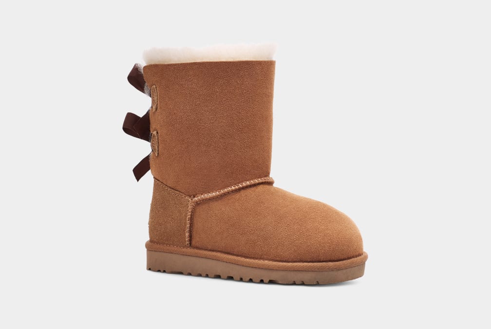 Brown Ugg Bailey Bow II Kids' Boots | 319056-KFB