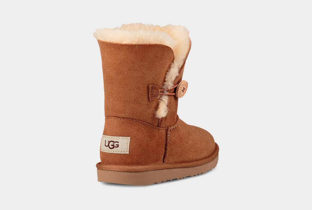 Brown Ugg Bailey Button II Kids' Boots | 170652-PFY