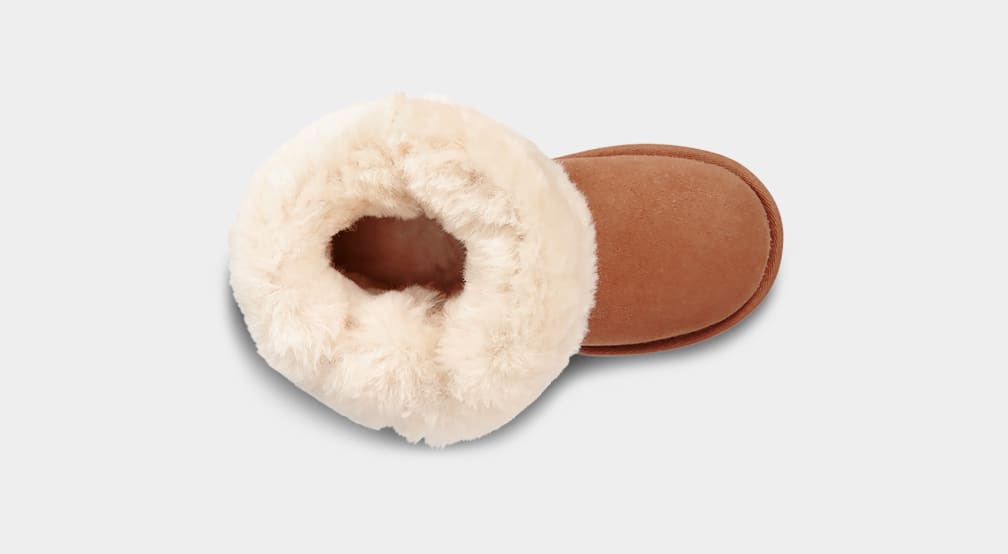 Brown Ugg Bailey Button II Kids' Boots | 170652-PFY