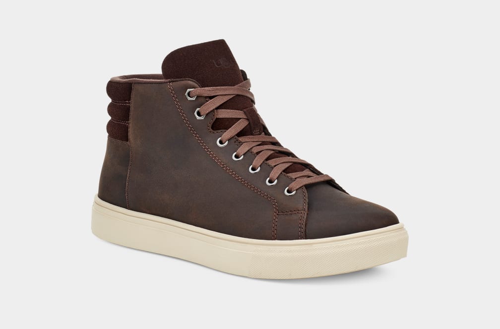 Brown Ugg Baysider High Weather Men Sneakers | 320156-BXL