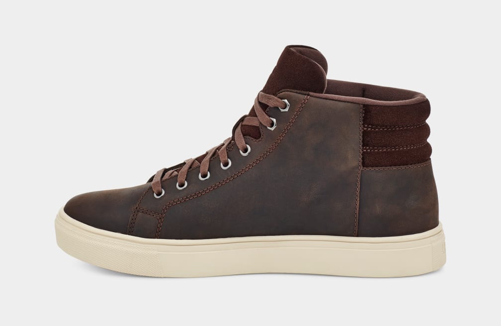 Brown Ugg Baysider High Weather Men Sneakers | 320156-BXL