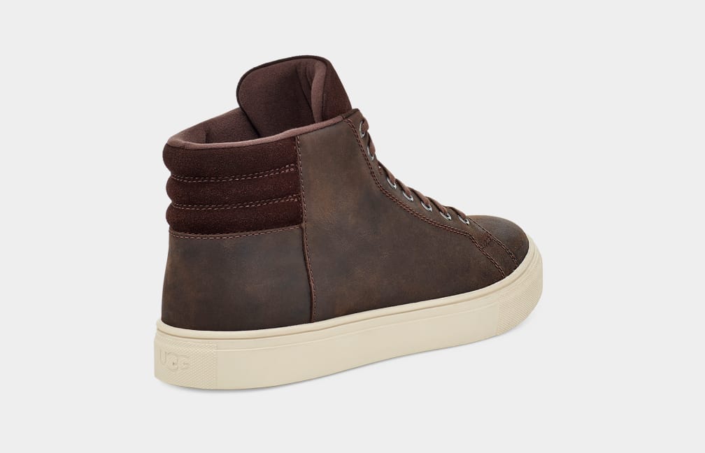 Brown Ugg Baysider High Weather Men Sneakers | 320156-BXL