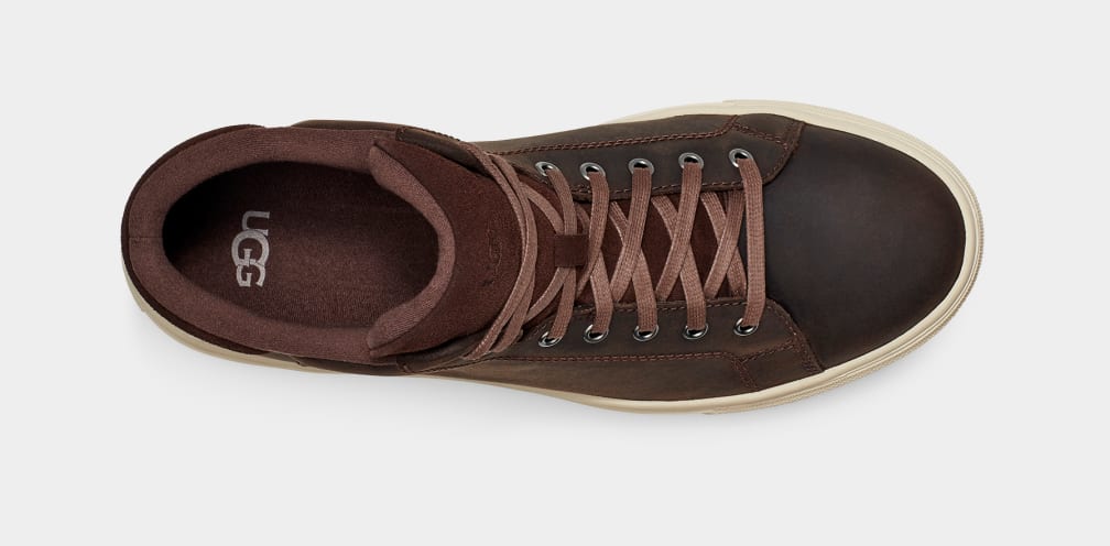 Brown Ugg Baysider High Weather Men Sneakers | 320156-BXL