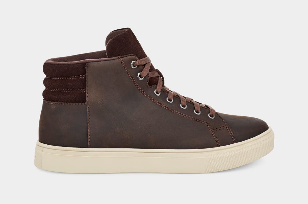 Brown Ugg Baysider High Weather Men Sneakers | 320156-BXL