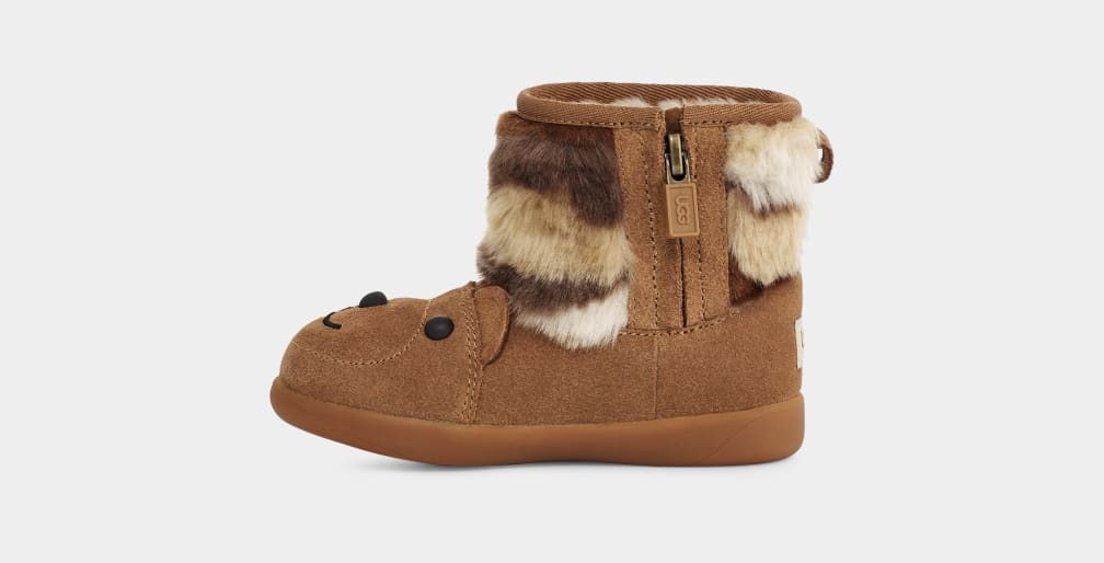 Brown Ugg Bear Stuffie Kids' Boots | 751984-CAF