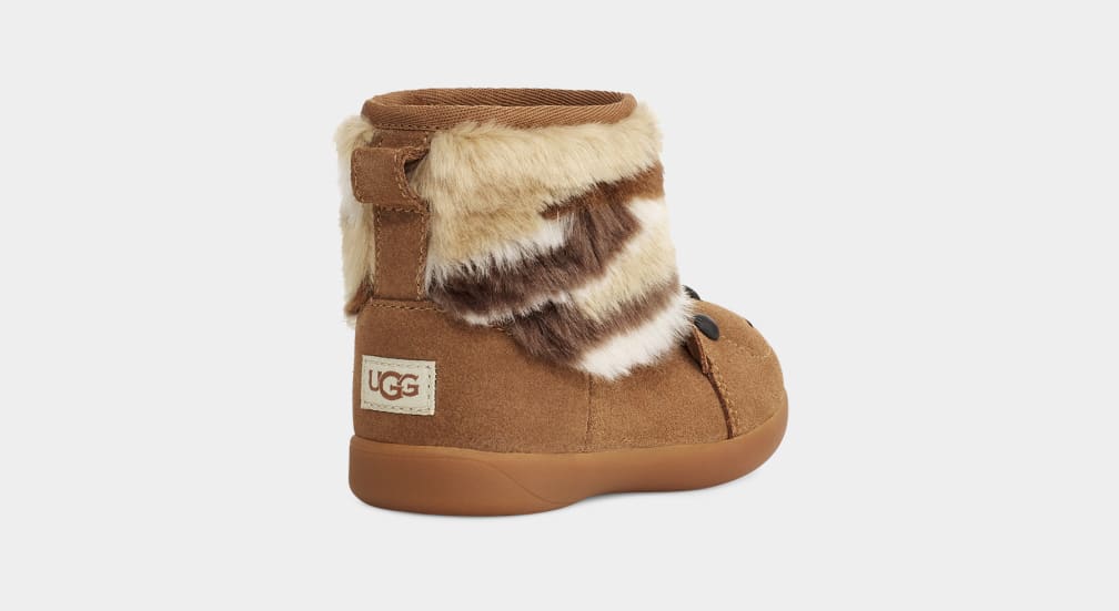 Brown Ugg Bear Stuffie Kids' Boots | 751984-CAF