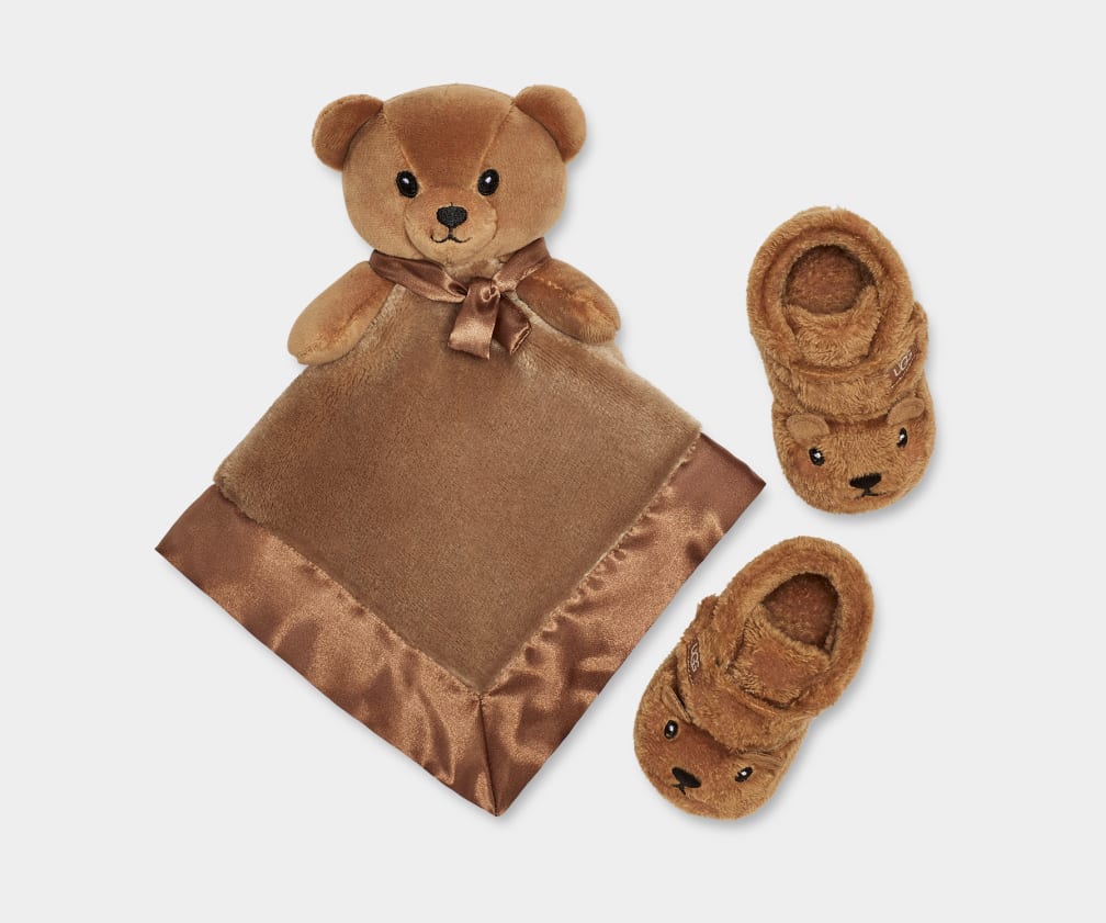 Brown Ugg Bixbee And Lovey Bear Stuffie Kids' Boots | 524398-ANG