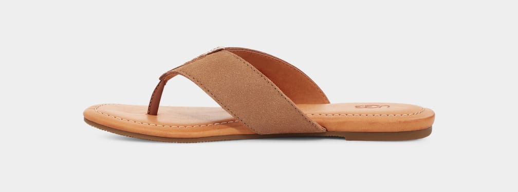 Brown Ugg Carey Flip Suede Women Slides | 895437-BRY