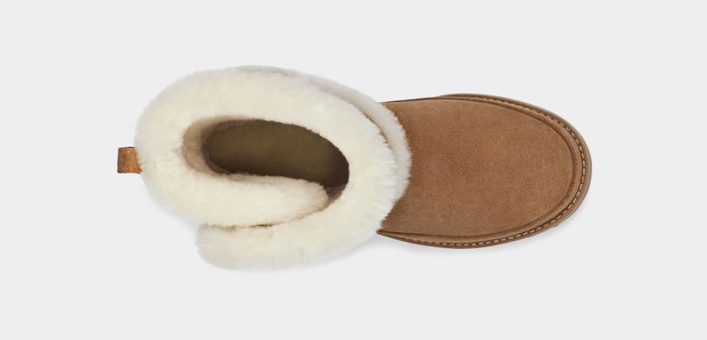 Brown Ugg Classic Fluff Spill Seam Women Boots | 082357-CSD