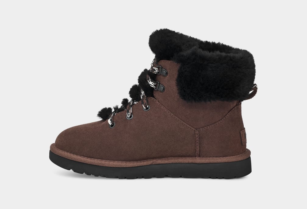 Brown Ugg Classic Mini Alpine Lace Women Boots | 721543-HCJ