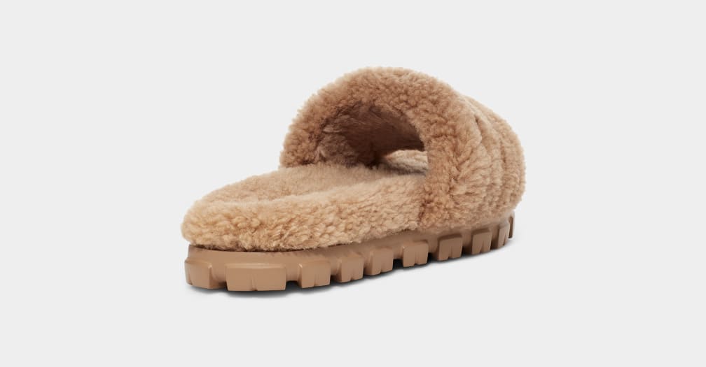 Brown Ugg Cozetta Curly Women Slippers | 392458-MJH