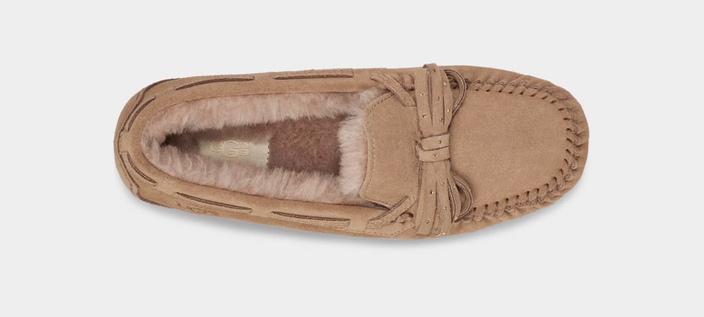 Brown Ugg Dakota Bling Bow Women Slippers | 245316-PNB