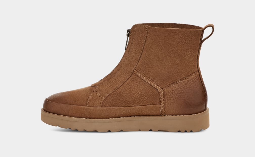 Brown Ugg Deconstructed Front Zip Women Boots | 903182-YKX