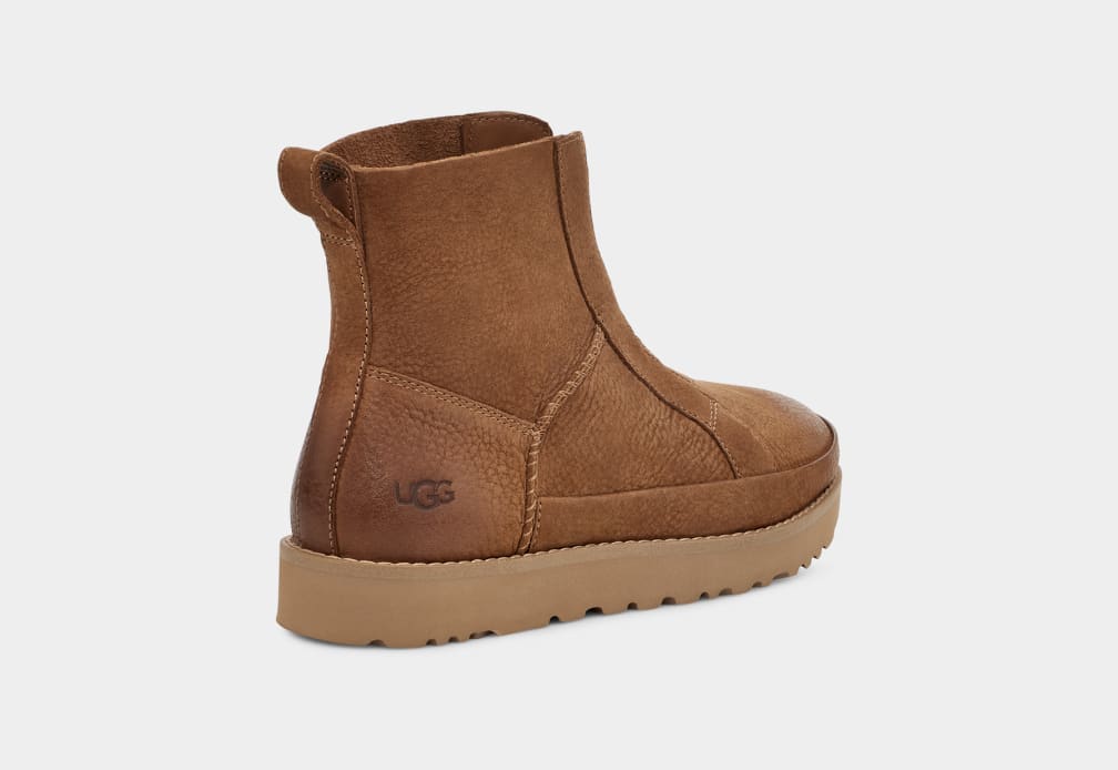 Brown Ugg Deconstructed Front Zip Women Boots | 903182-YKX