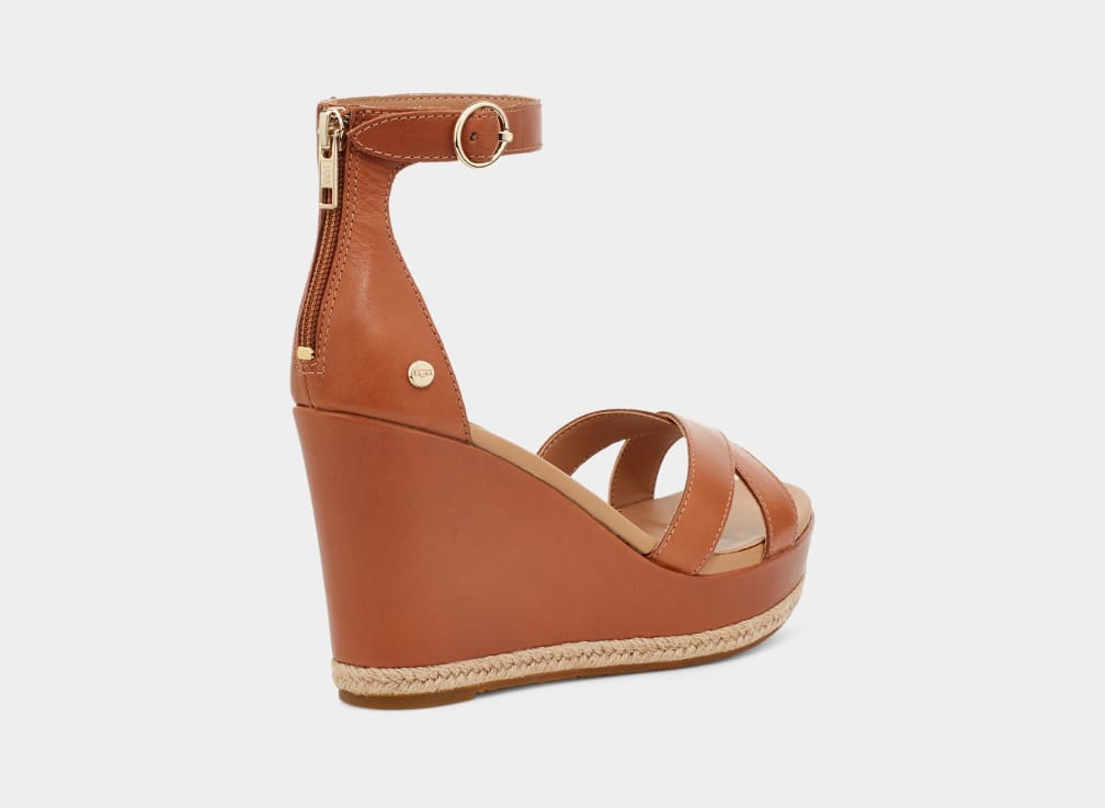 Brown Ugg Ezrah Women Sandals | 359286-BLH