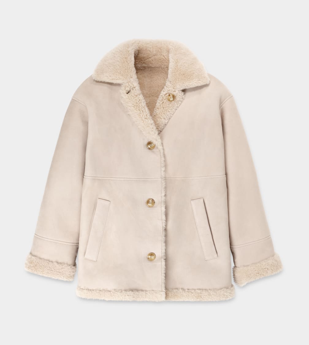 Brown Ugg Faydon Reversible Shearling Women Jackets | 963840-FMV