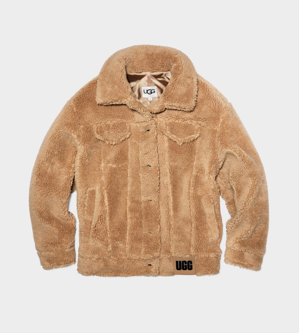 Brown Ugg Frankie Sherpa Trucker Women Jackets | 726053-KTQ