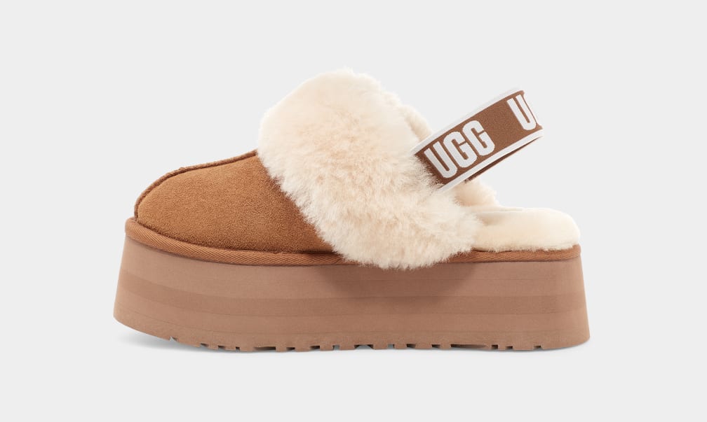 Brown Ugg Funkette Women Slippers | 091726-CVT