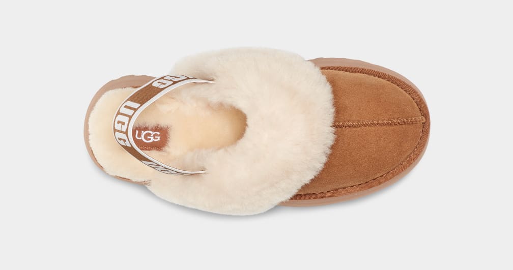 Brown Ugg Funkette Women Slippers | 091726-CVT