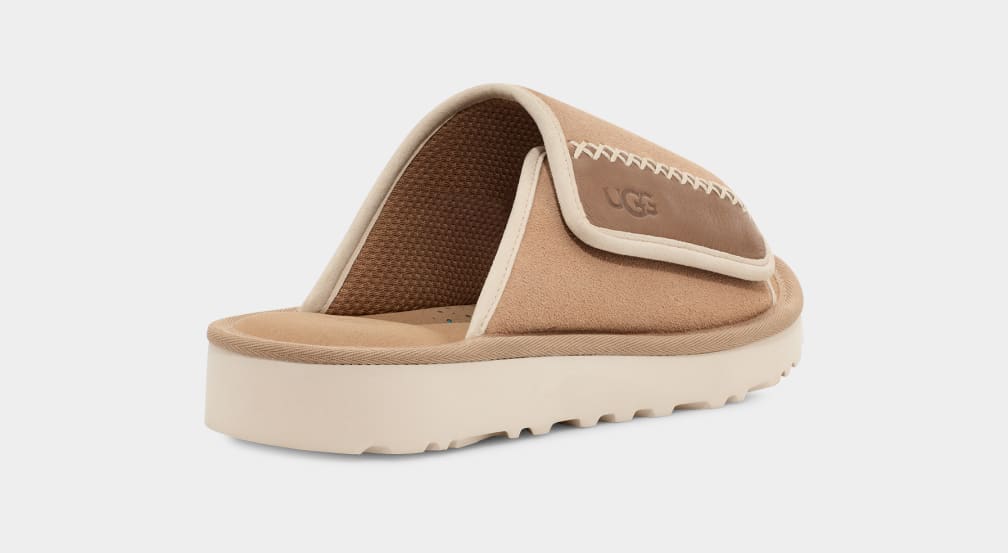 Brown Ugg Goldencoast Men Slides | 184075-OZF