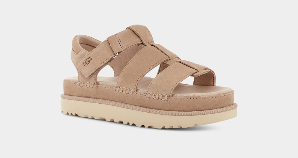 Brown Ugg Goldenstar Strap Women Sandals | 234870-ZCW