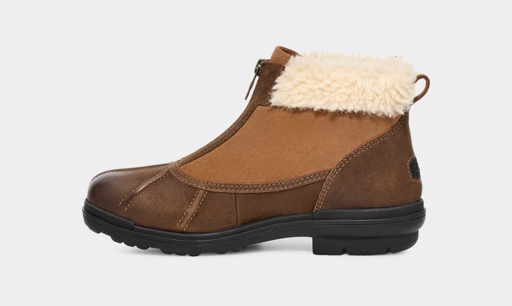 Brown Ugg Hapsburg Zip Women Boots | 096823-IQF