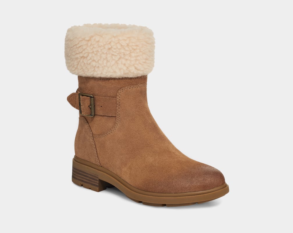 Brown Ugg Harrison Cuff Women Boots | 389406-WPH