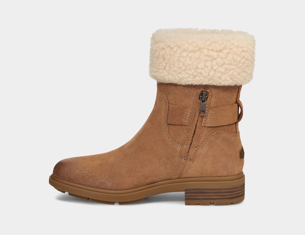 Brown Ugg Harrison Cuff Women Boots | 389406-WPH