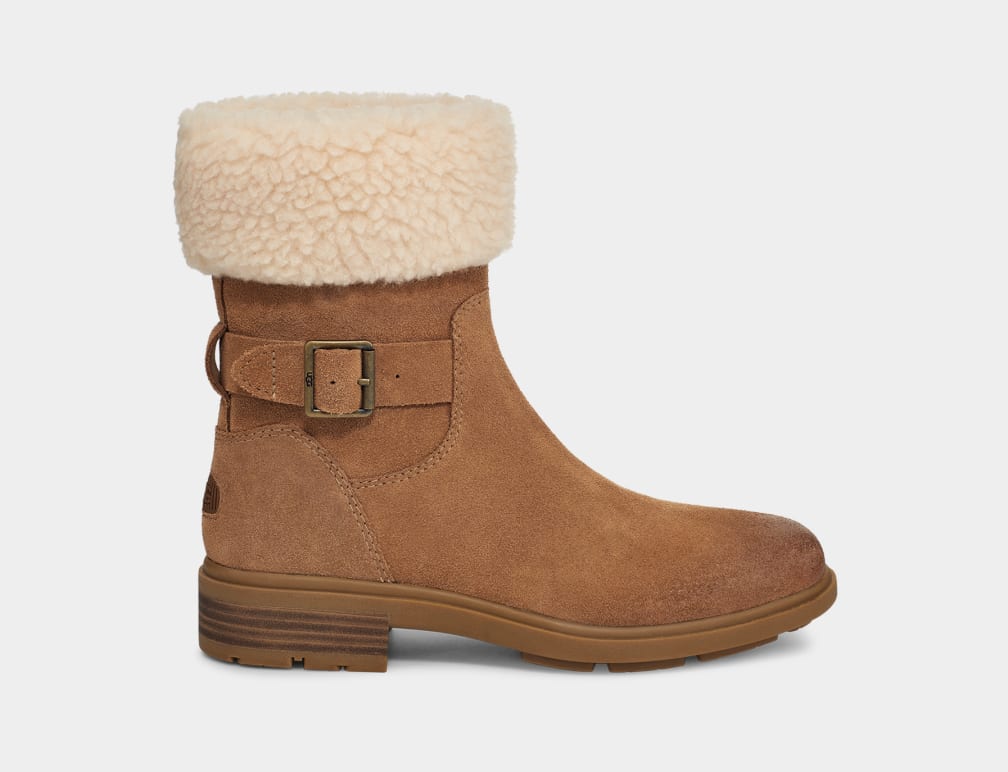 Brown Ugg Harrison Cuff Women Boots | 389406-WPH