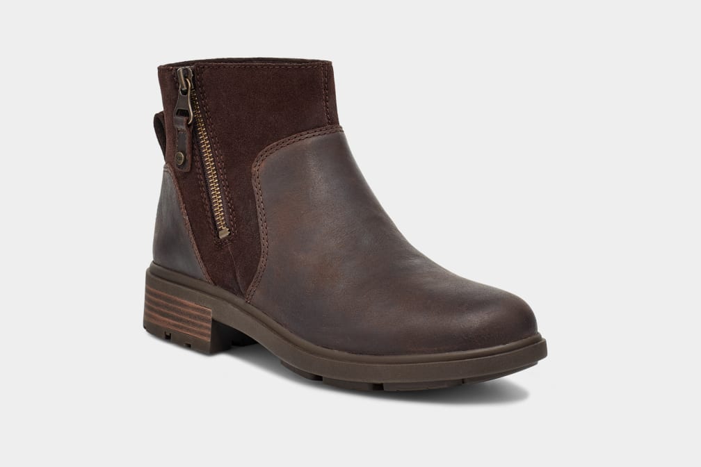 Brown Ugg Harrison Zip Suede Women Boots | 986230-DUV