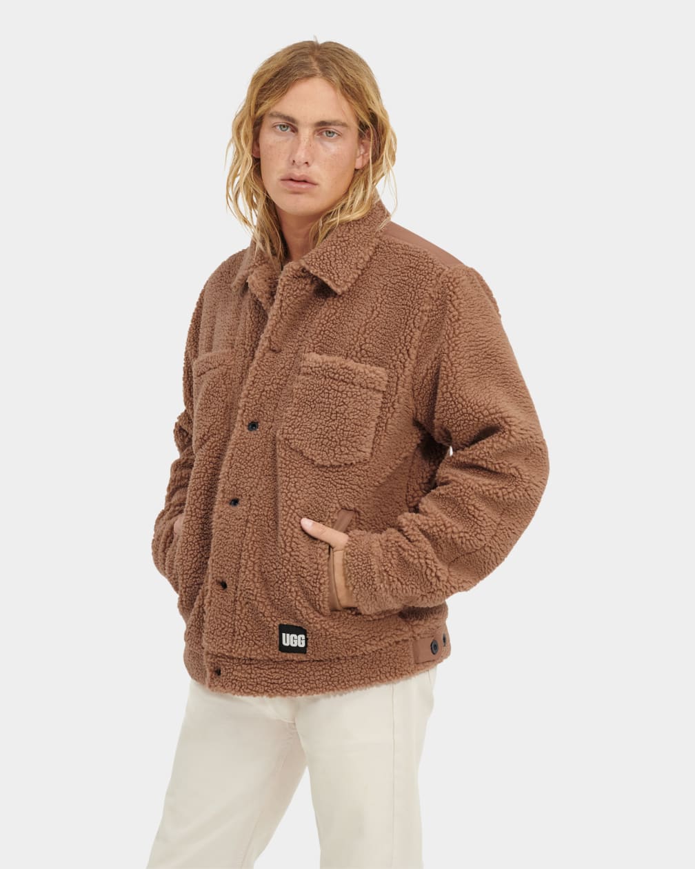 Brown Ugg Janson Sherpa Trucker Men Jackets | 347120-ACU