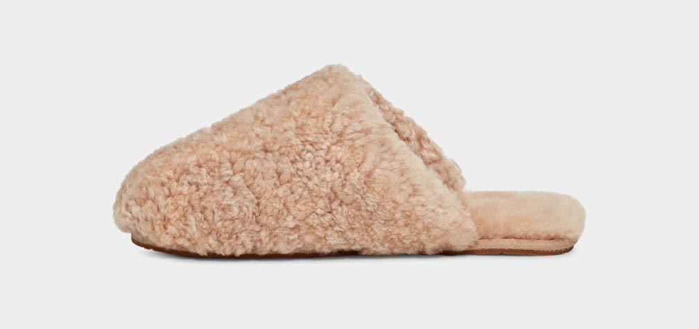 Brown Ugg Maxi Curly Women Slippers | 518374-BSG