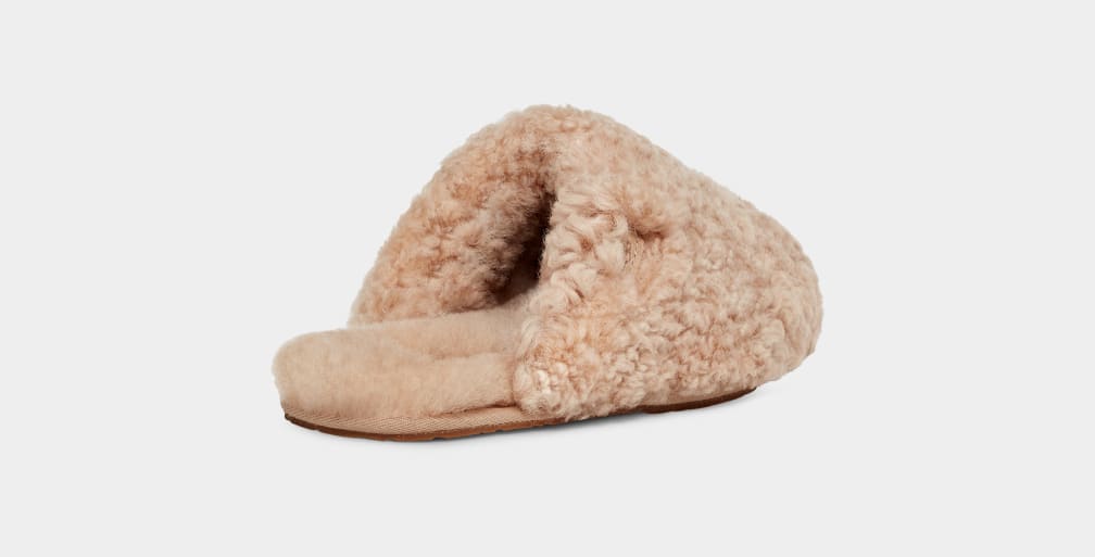 Brown Ugg Maxi Curly Women Slippers | 518374-BSG