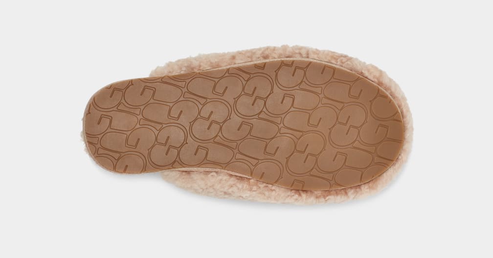 Brown Ugg Maxi Curly Women Slippers | 518374-BSG