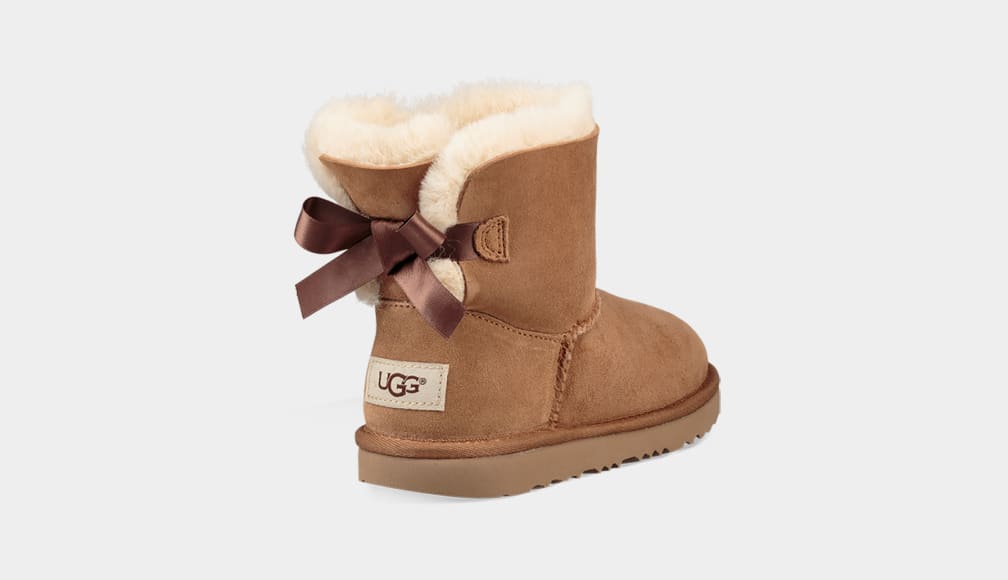 Brown Ugg Mini Bailey Bow II Kids' Boots | 062547-LED