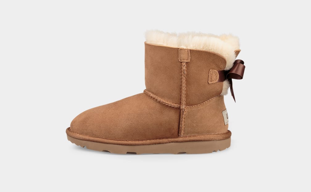 Brown Ugg Mini Bailey Bow II Kids' Boots | 062547-LED