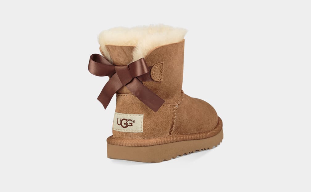 Brown Ugg Mini Bailey Bow II Kids' Boots | 120456-ZHG